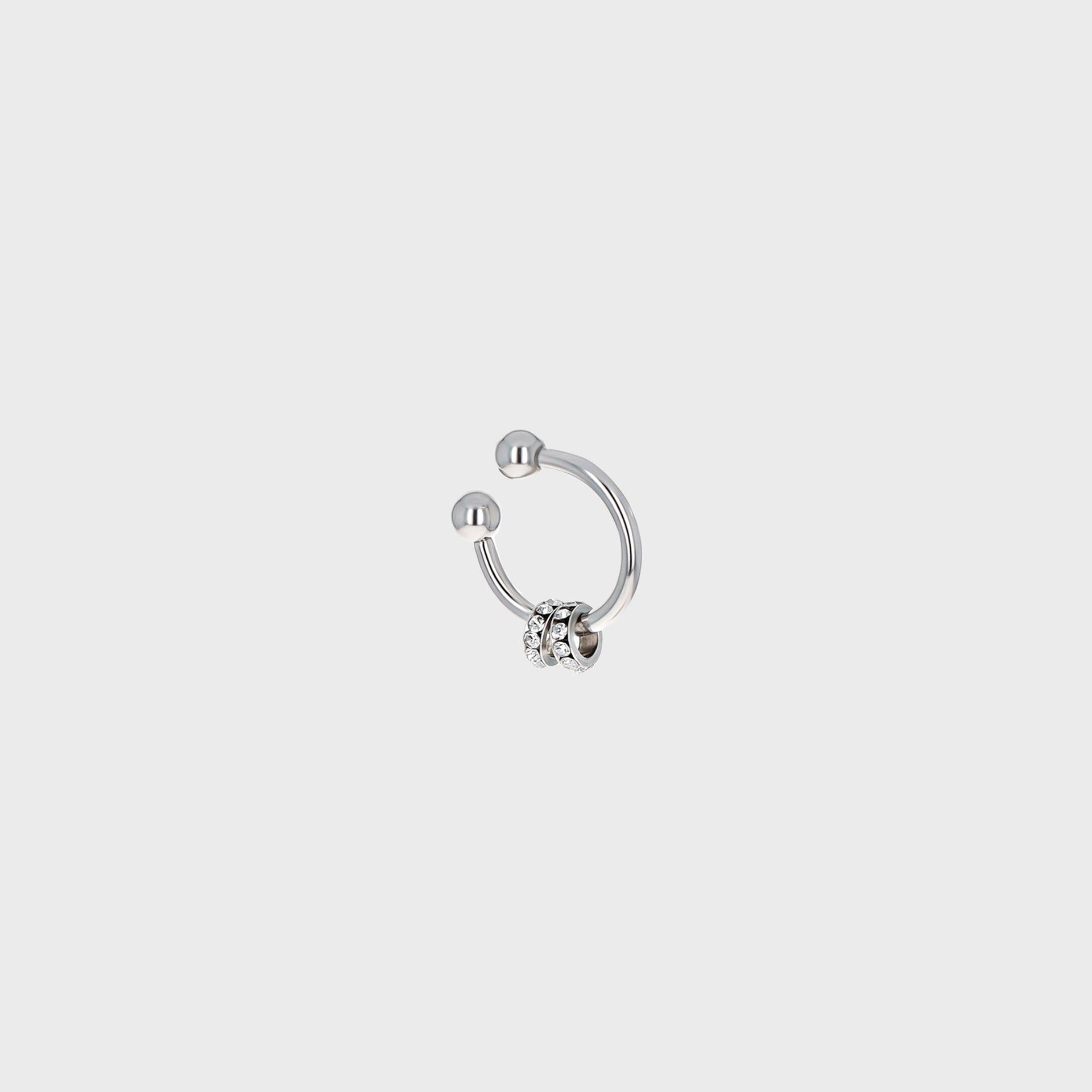 Justine Clenquet Bless Crystal Earcuff - Palladium