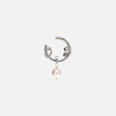 Justine Clenquet Betsy Ear Cuff - Silver / Off-White