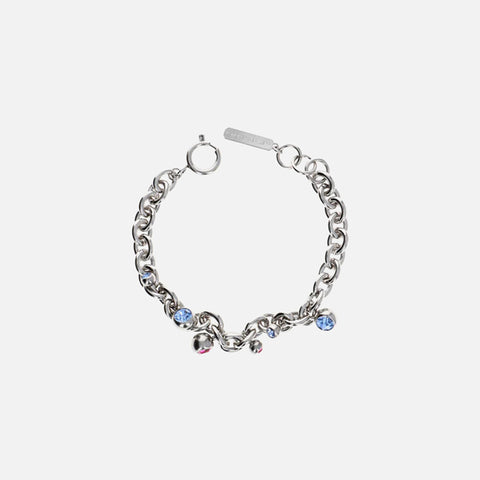 Justine Clenquet Bless Bracelet - Palladium / Denim Blue / Fuchsia
