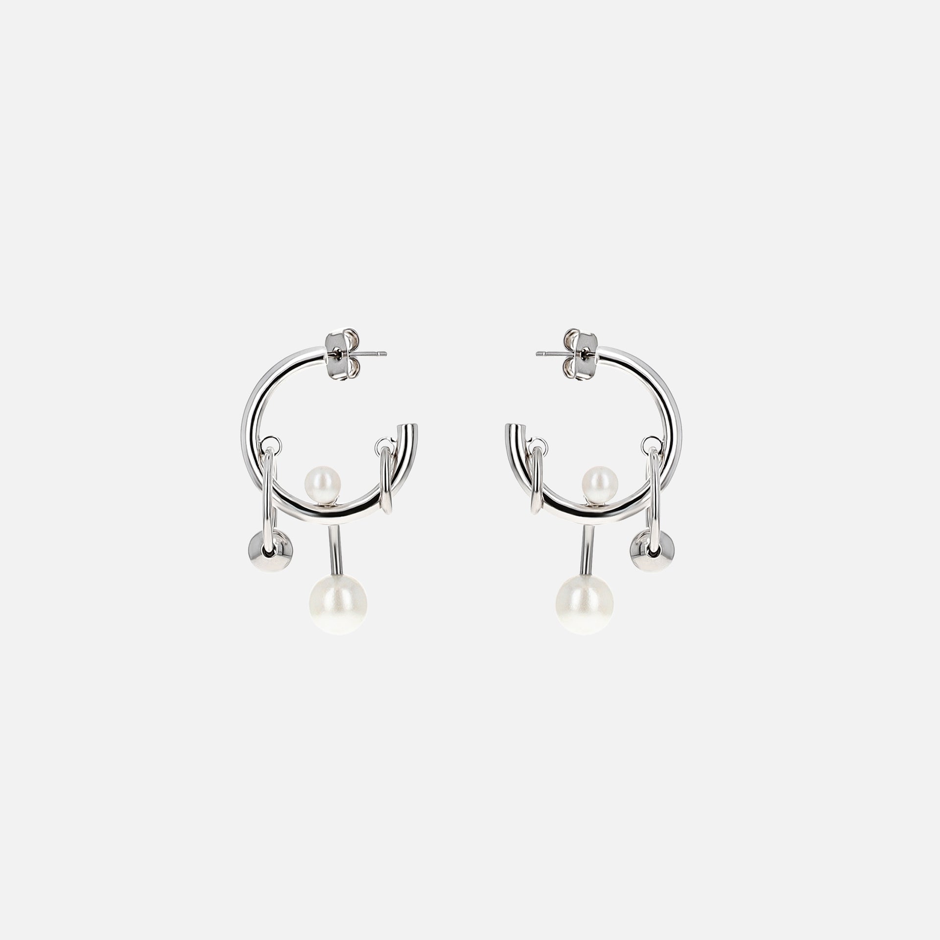 Justine Clenquet Chase Earrings - Palladium