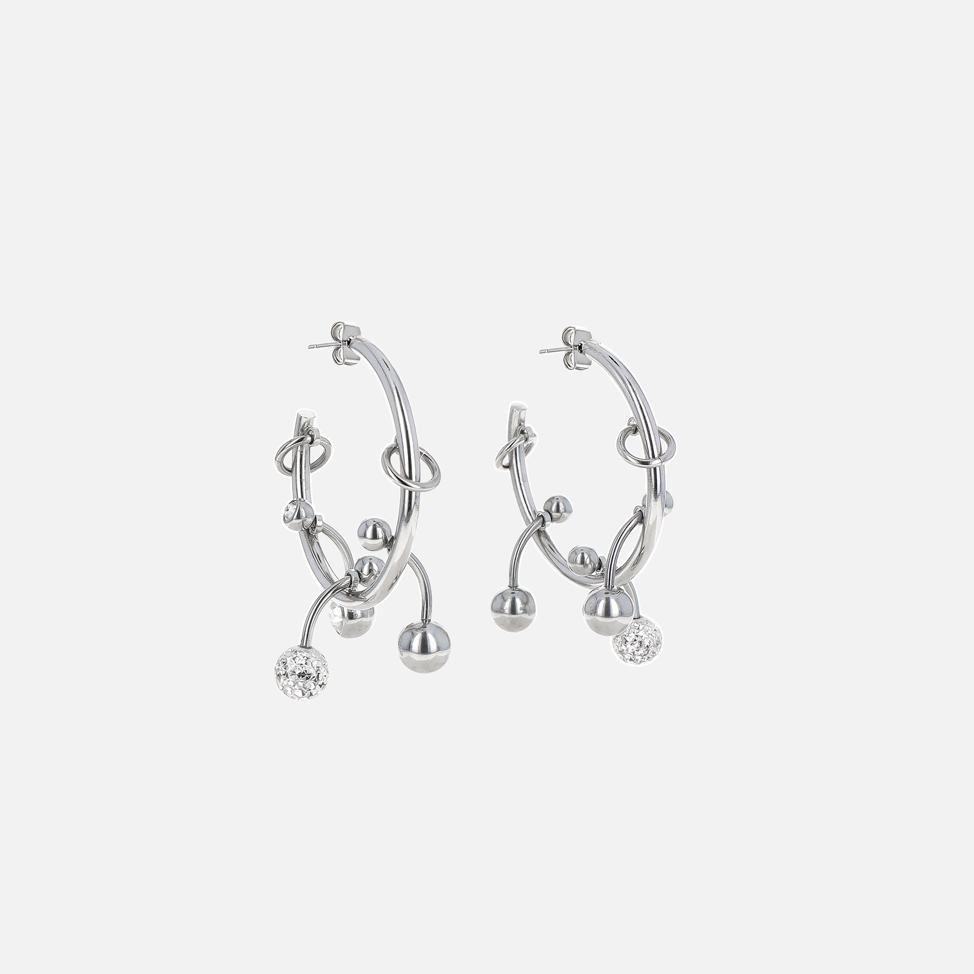 Justine Clenquet Neve Crystal Earrings - Palladium