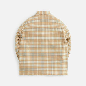 Palm Angels Kids' Checked Cotton Shirt Jacket In Red