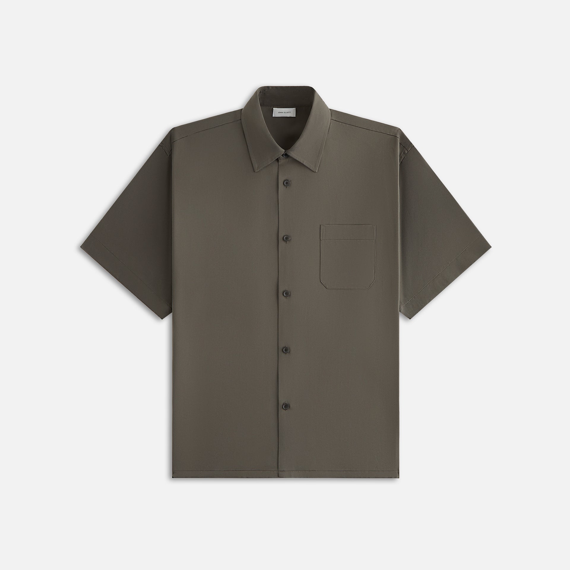 John Elliott Brushed Silk Button Up - Charcoal