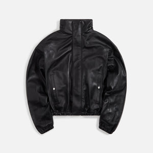 John Elliott Leather Jumper Jacket - Black