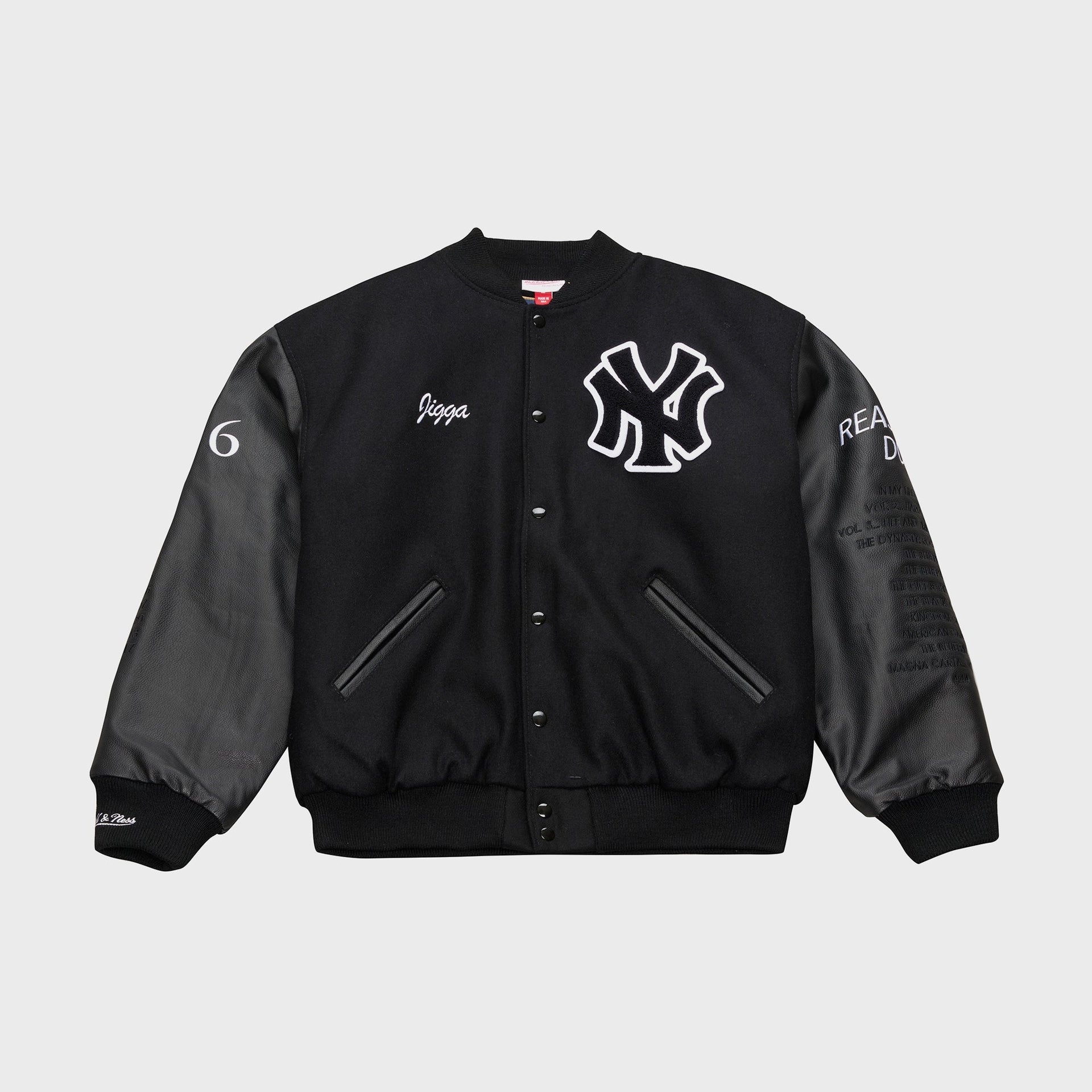 Mitchell & Ness x Jay-Z Reasonable Doubt x New York Yankees Varsity Full-Snap Jacket - Black