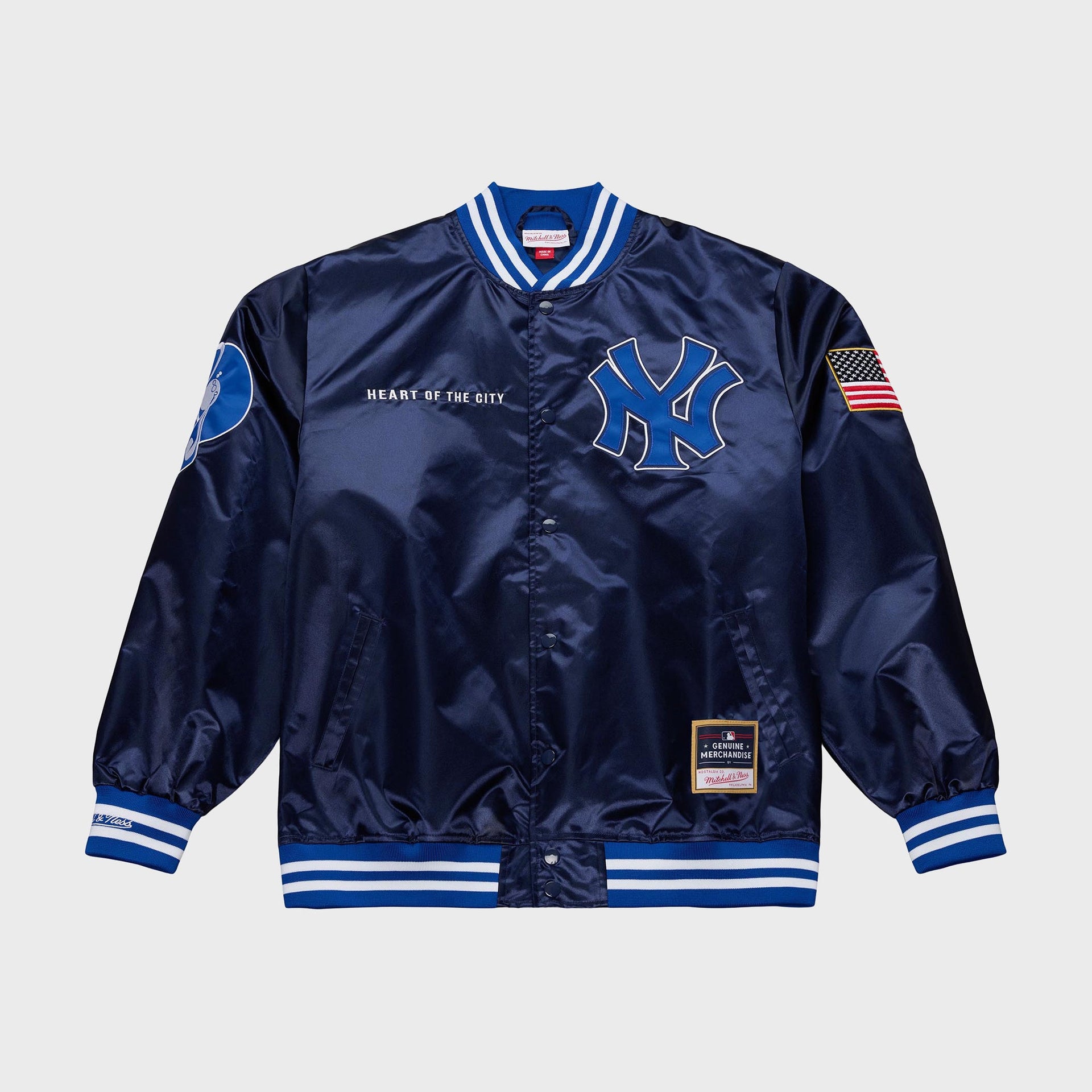 Mitchell & Ness x Jay-Z The Blueprint x New York Yankees Satin Full-Snap Jacket - Navy