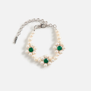 VEERT The Trio Flower Pearl Bracelet - White Gold