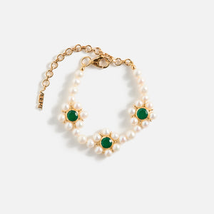 VEERTThe Trio Flower Pearl Bracelet - Yellow Gold