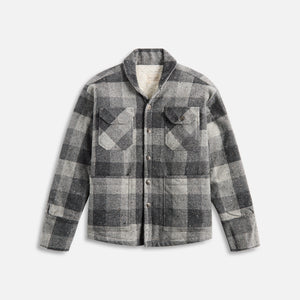 Greg Lauren Wool Sherpa Lined Boxy - Grey Plaid