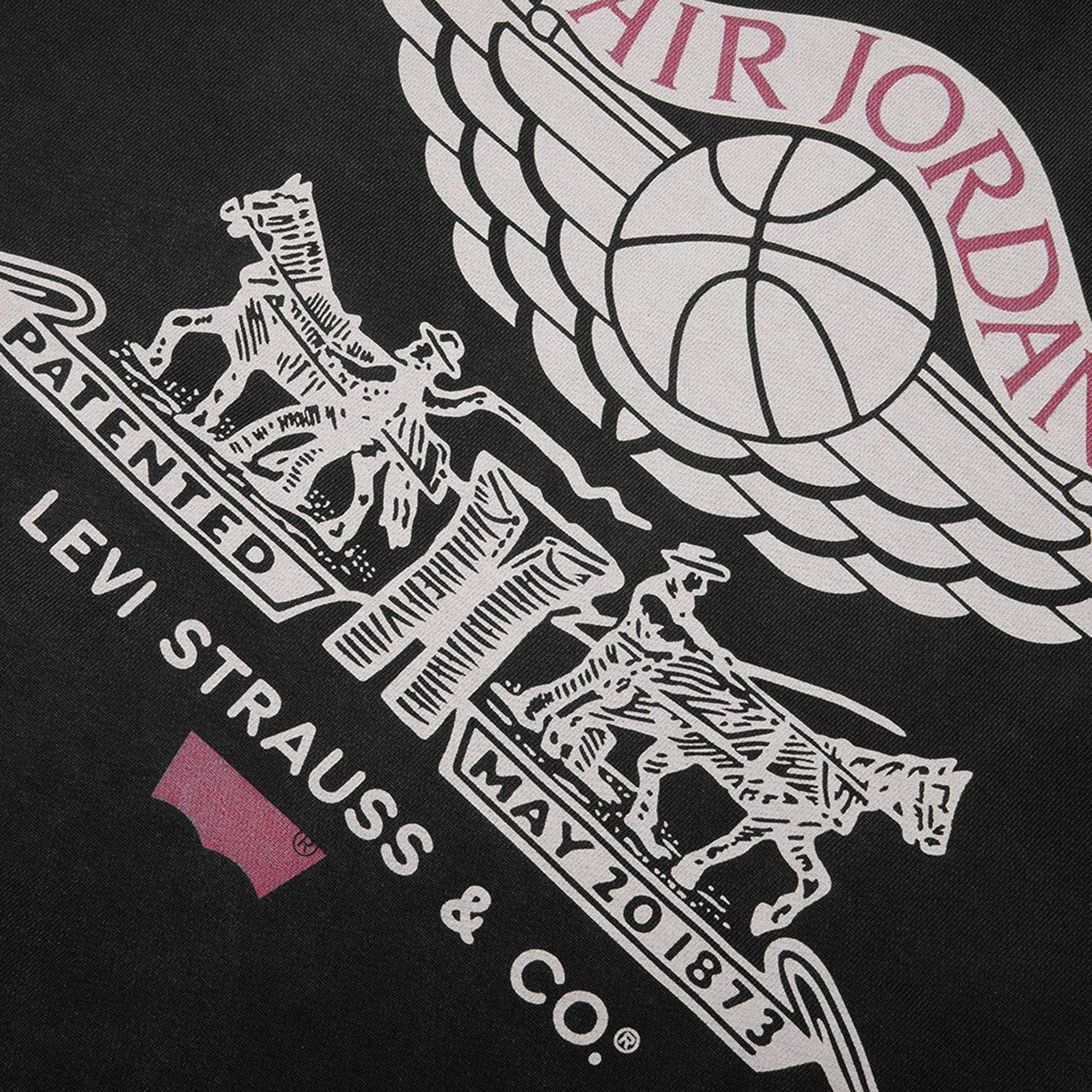 Jordan x Levi's Hoodie - Black / Pale Ivory / Gym Red