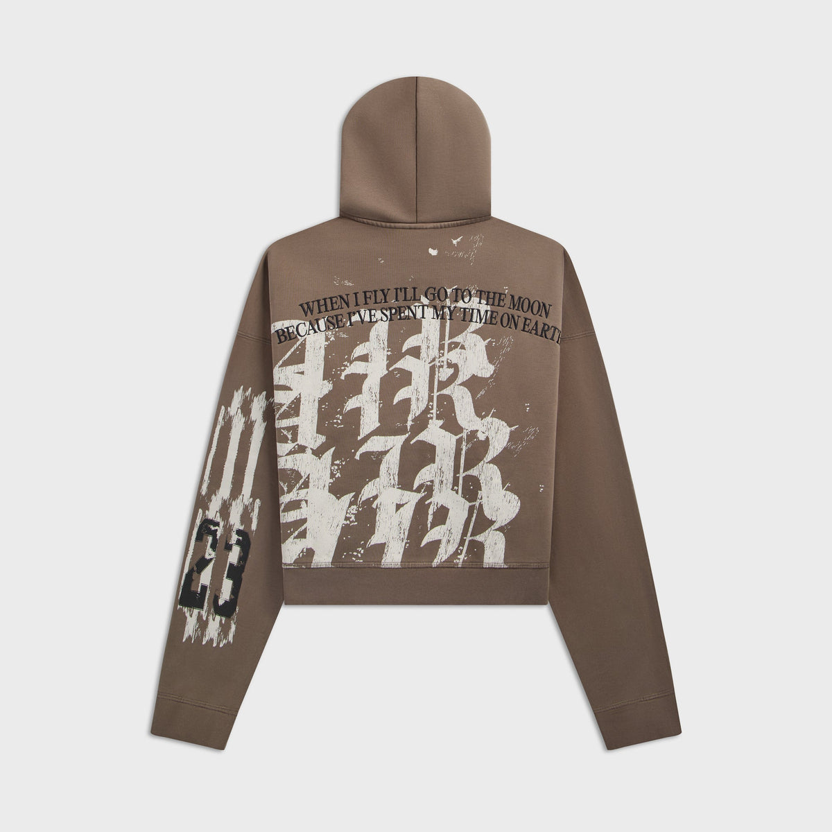 Jordan Cropped Full Zip Graphic Fleece Hoodie - Cave Stone