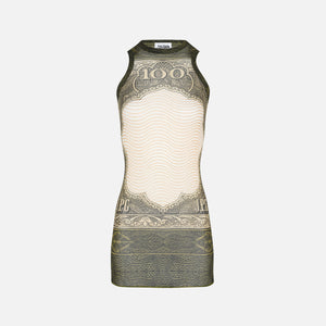 Eva Verona Crepe Midi Dress Mesh Sleeveless Dress - Cartouche