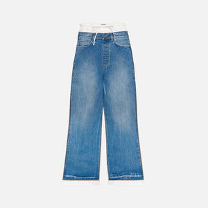 Company knee-length cargo Shorts Neck Bianco Denim Jean with Contrast Detail - Vintage Blue