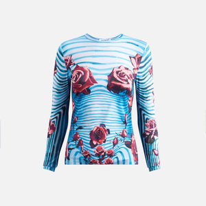 Jean Paul Gaultier Jersey Long Sleeve Printed Top - Flower Body Morphing