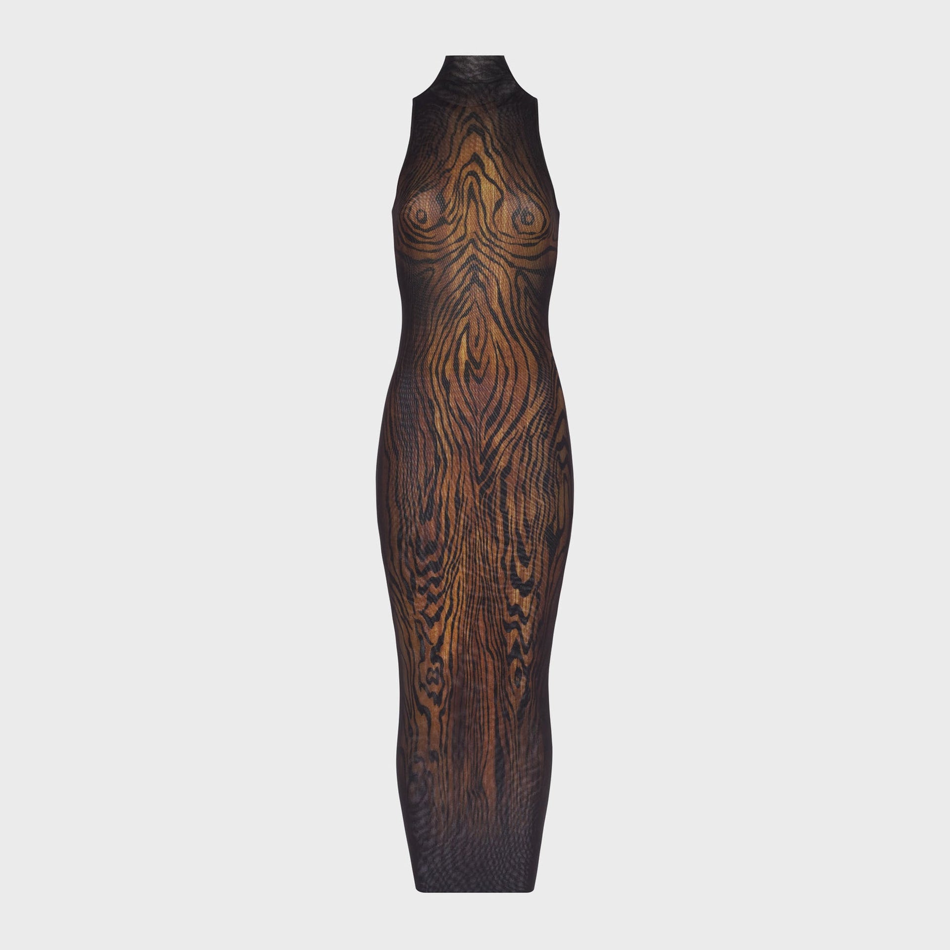 Jean Paul Gaultier Mesh Long Dress Double Layer - Printed Woods