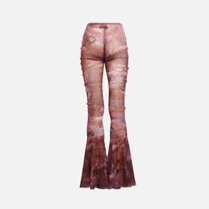 Jean Paul Gaultier x KNWLS Flare Leggings Low Waist Printed Scratch Wood - Lilac