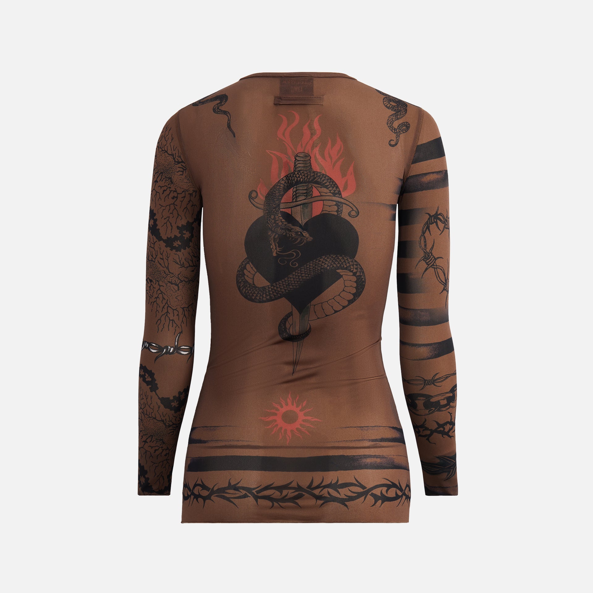 Jean Paul Gaultier x KNWLS Crew Neck Long Sleeves Printed Trompe L'Ceil Tattoo - Eben