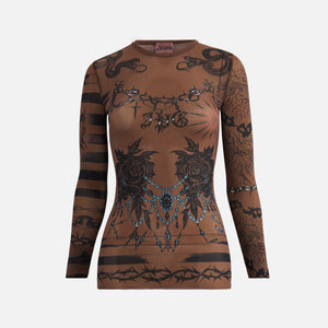 Jean Paul Gaultier x KNWLS Crew Neck Long Sleeves Printed Trompe L'Ceil Tattoo - Eben