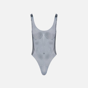 Jean Paul Gaultier Swimsuit Printed in Pinstripe Body Morphing - Black / White