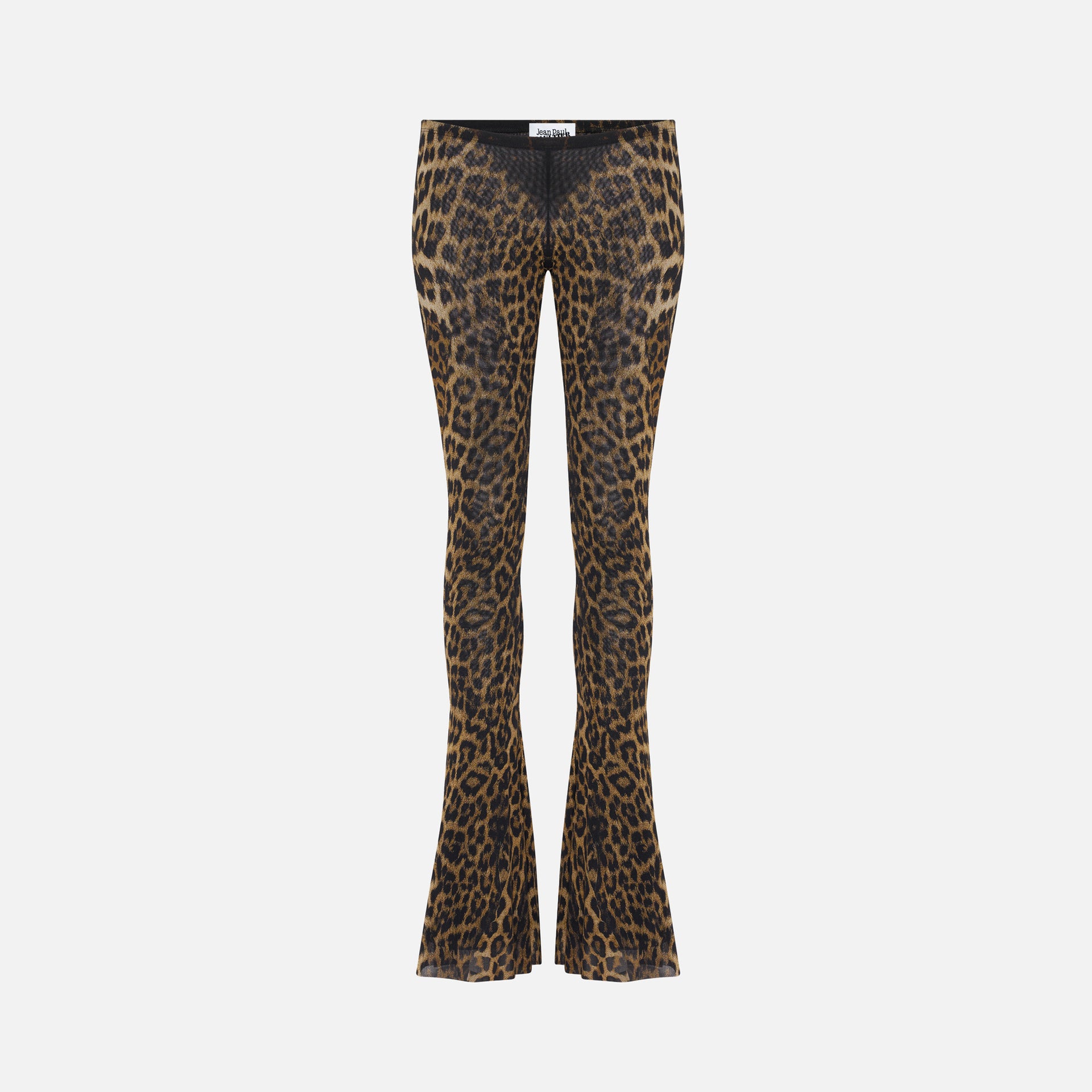 Jean Paul Gaultier Mesh Printed Trouser with Lace - Leopard