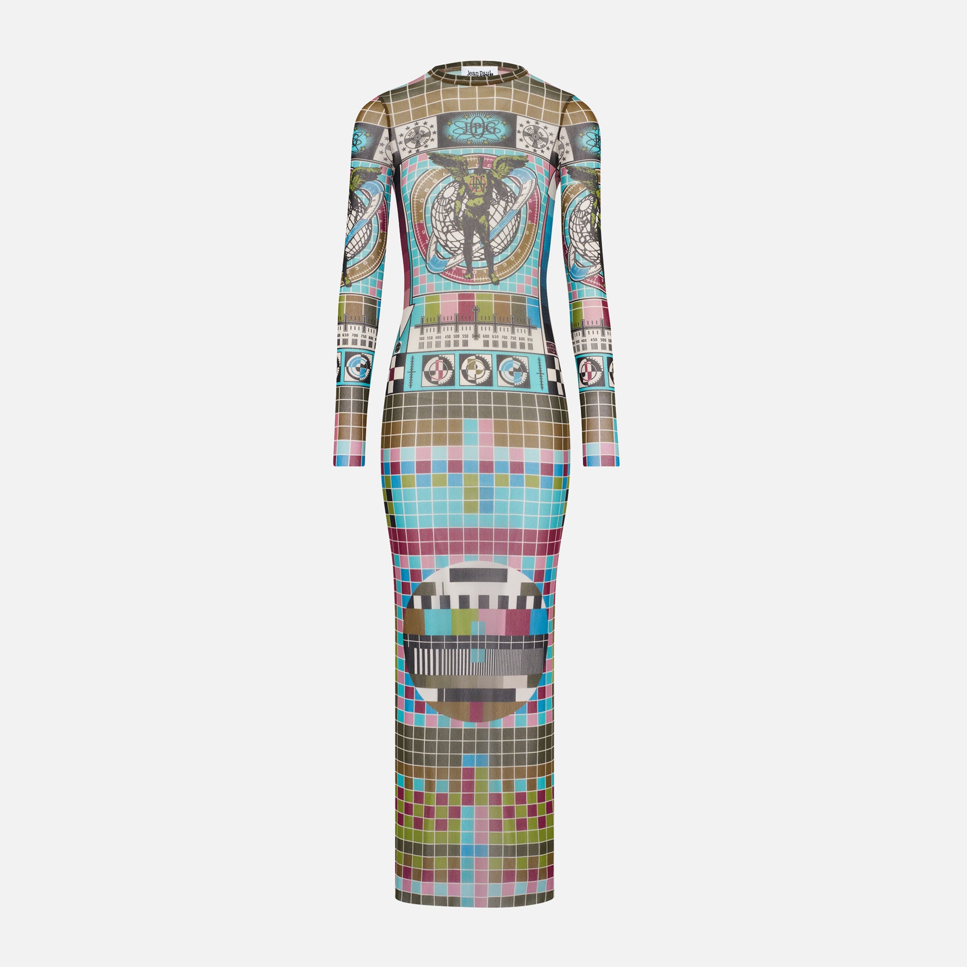 Jean Paul Gaultier Mesh Long Dress - Printed Mire