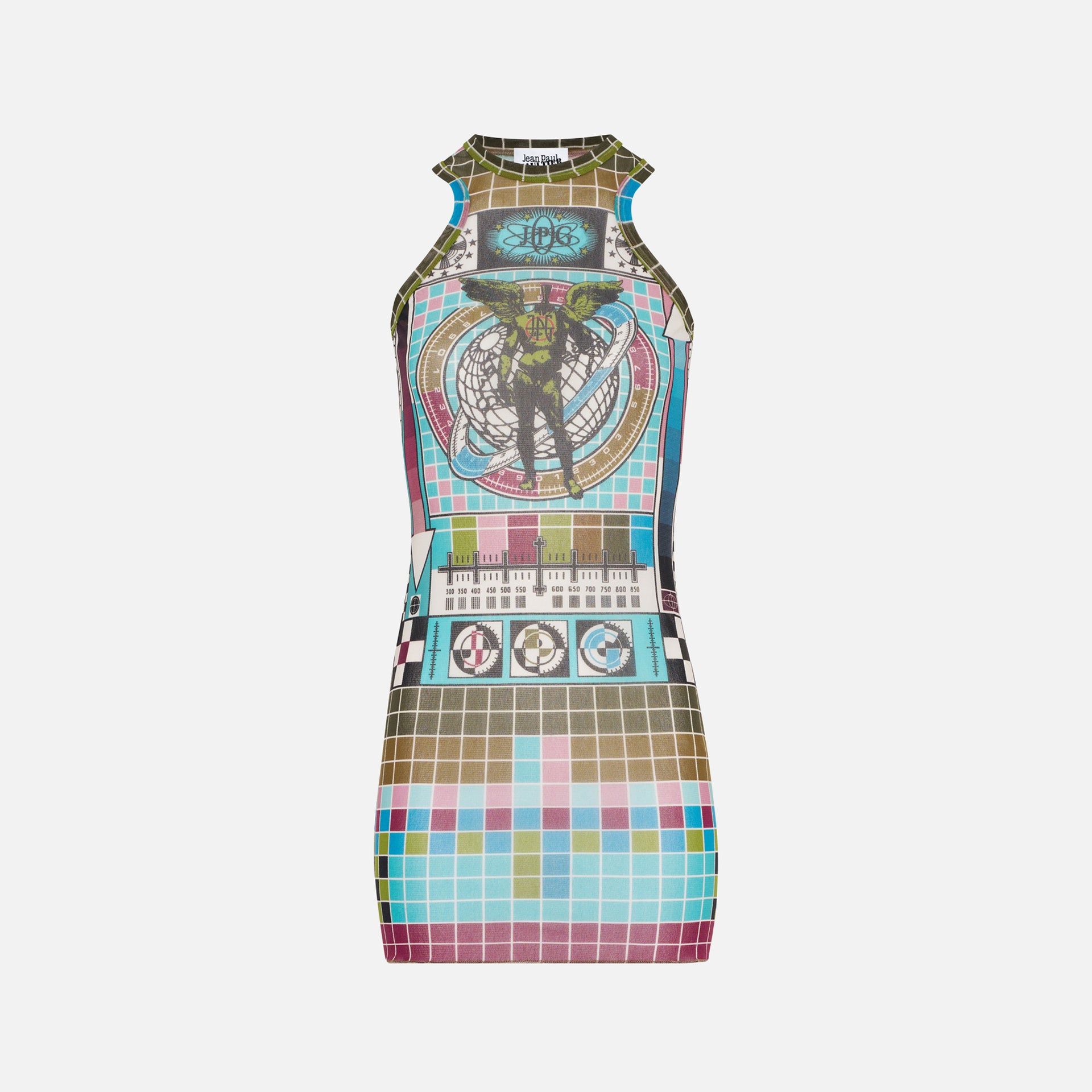 Jean Paul Gaultier Mesh Tank Top Short Dress - Printed Mire