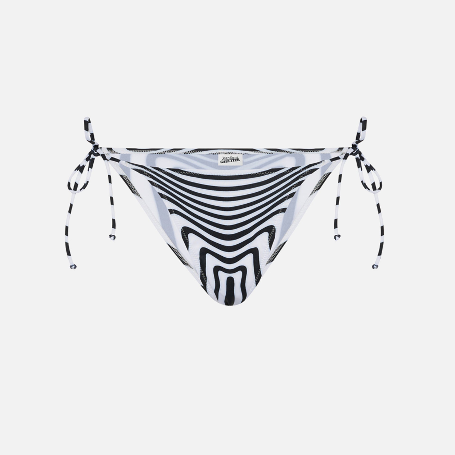 Jean Paul Gaultier Bikini Bottom Printed in Mariniere Body Morphing - Black / White