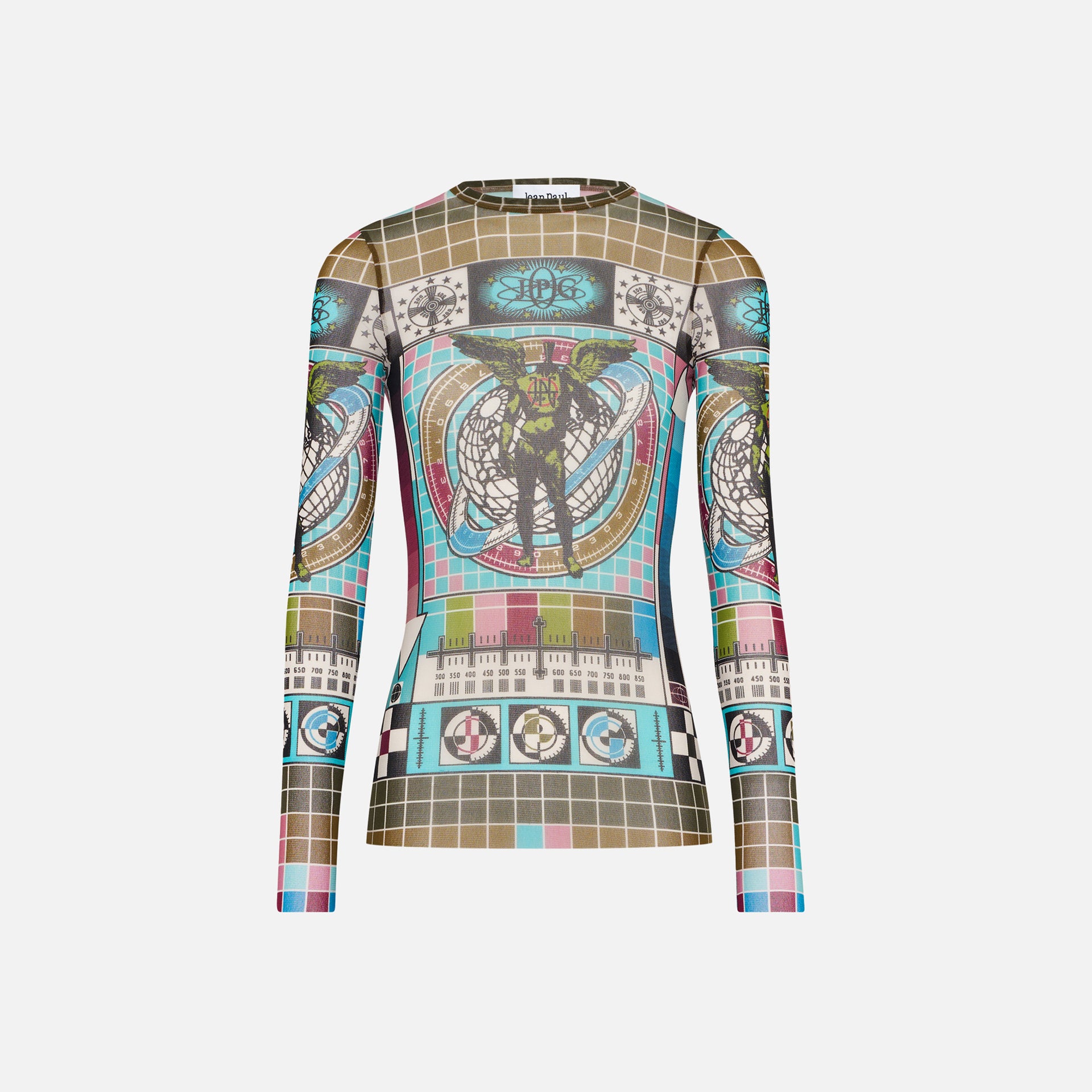 Jean Paul Gaultier Mesh Long Sleeve Top - Printed Mire