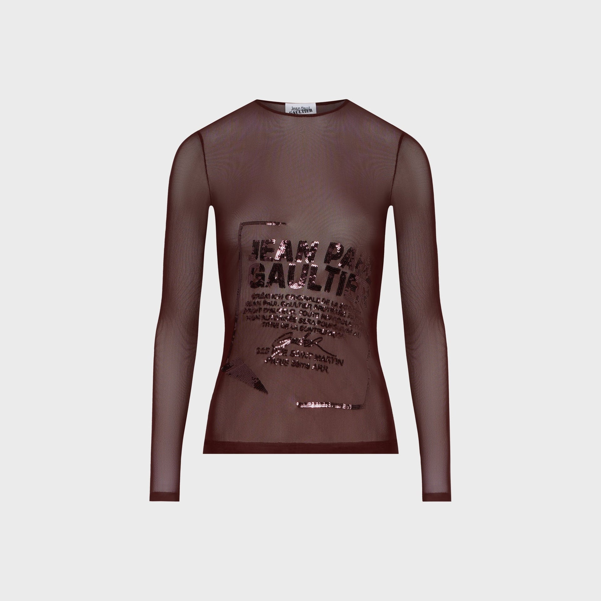Jean Paul Gaultier Embroidered Gaultier Jacquard Label Top in Burgundy