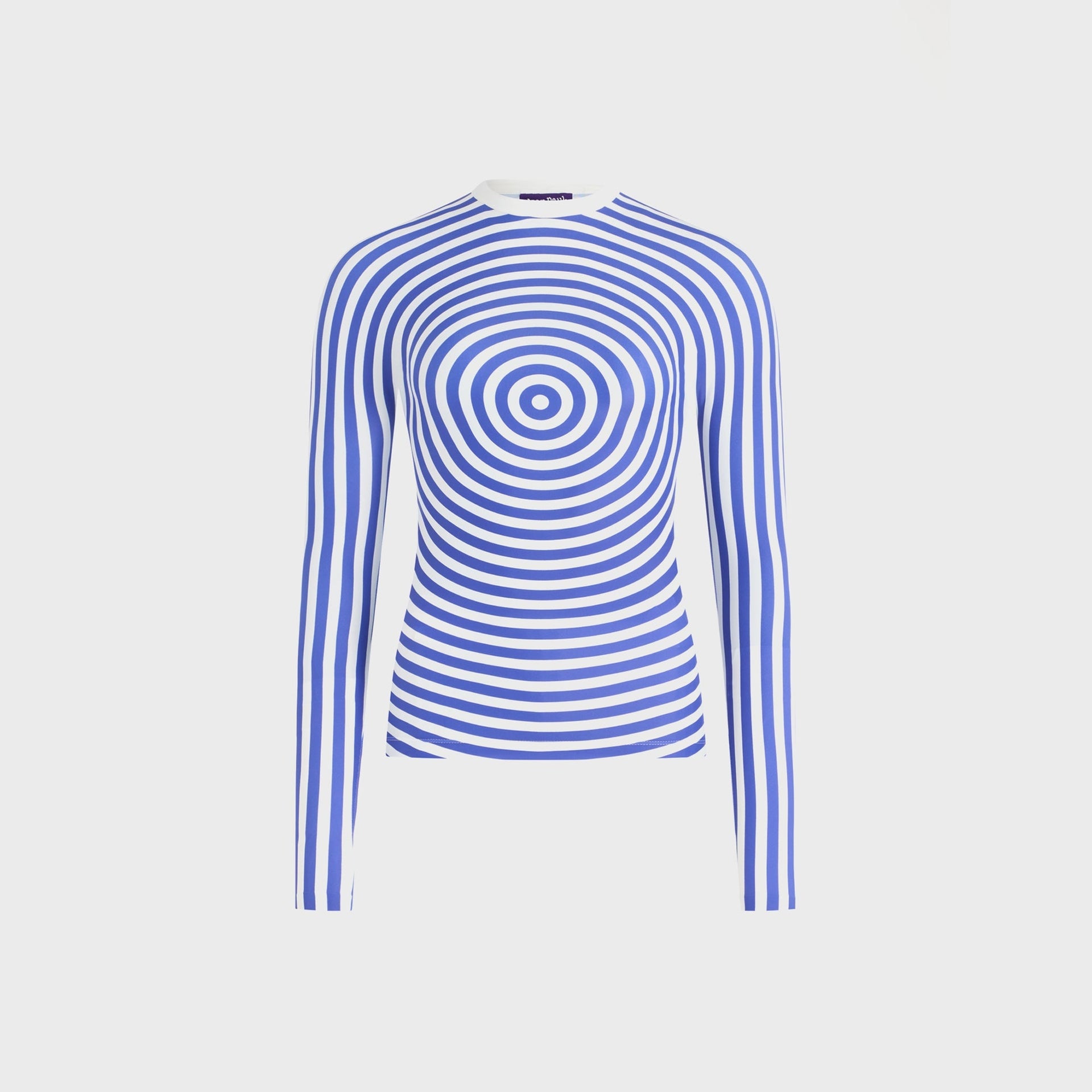 Jean Paul Gaultier Jersey Lycra Crewneck Top - Blue Printed Target