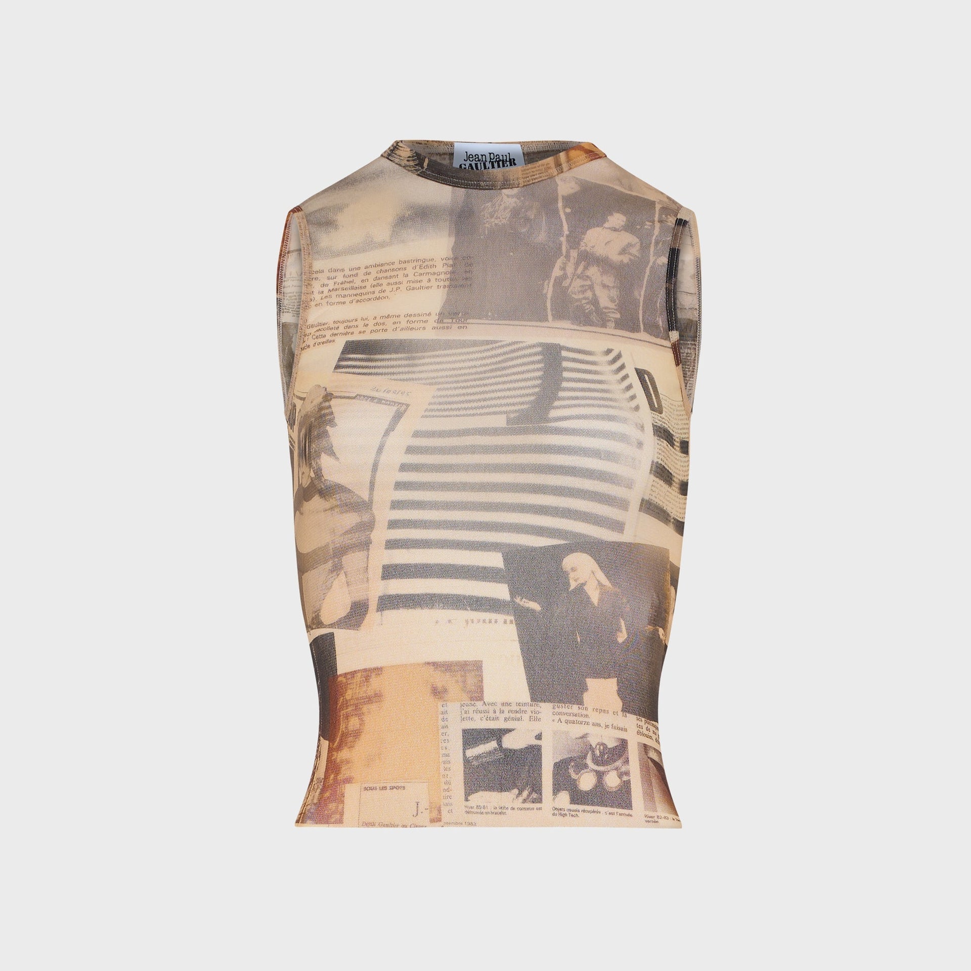 Jean Paul Gaultier Mesh Tank Top - Printed Journal