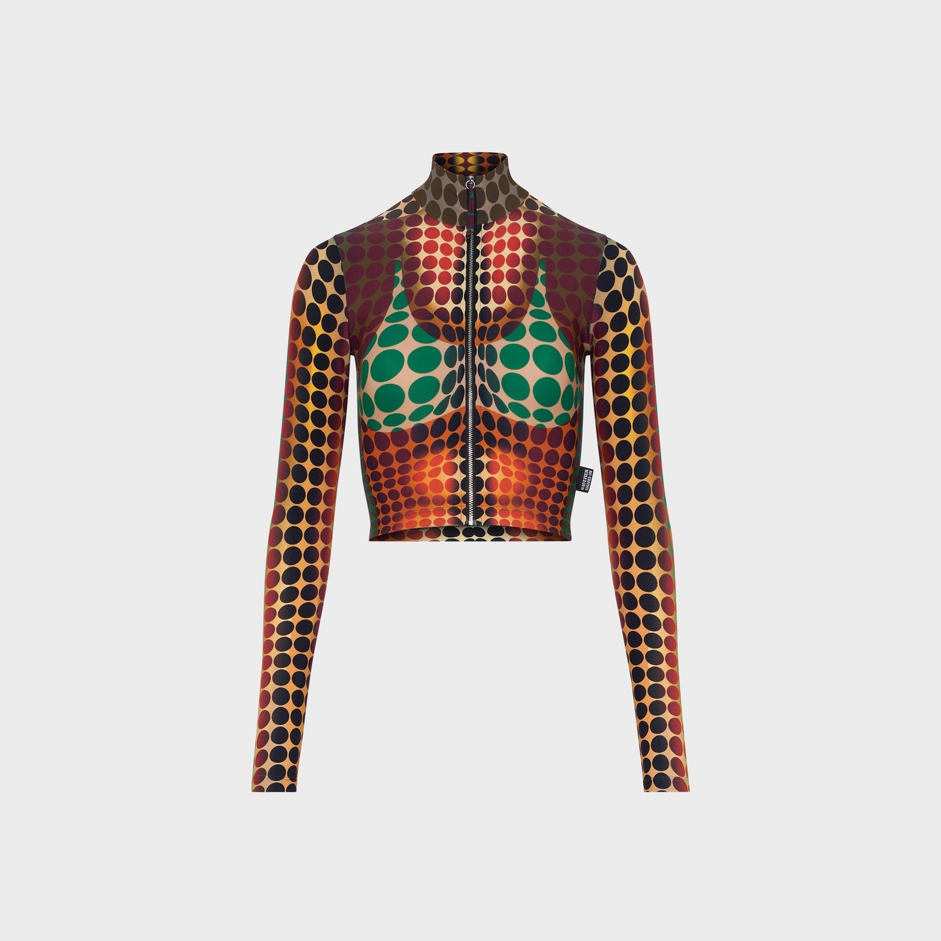 Jean Paul Gaultier Re-Edition Cropped Long Sleeves Top - Orange Multi