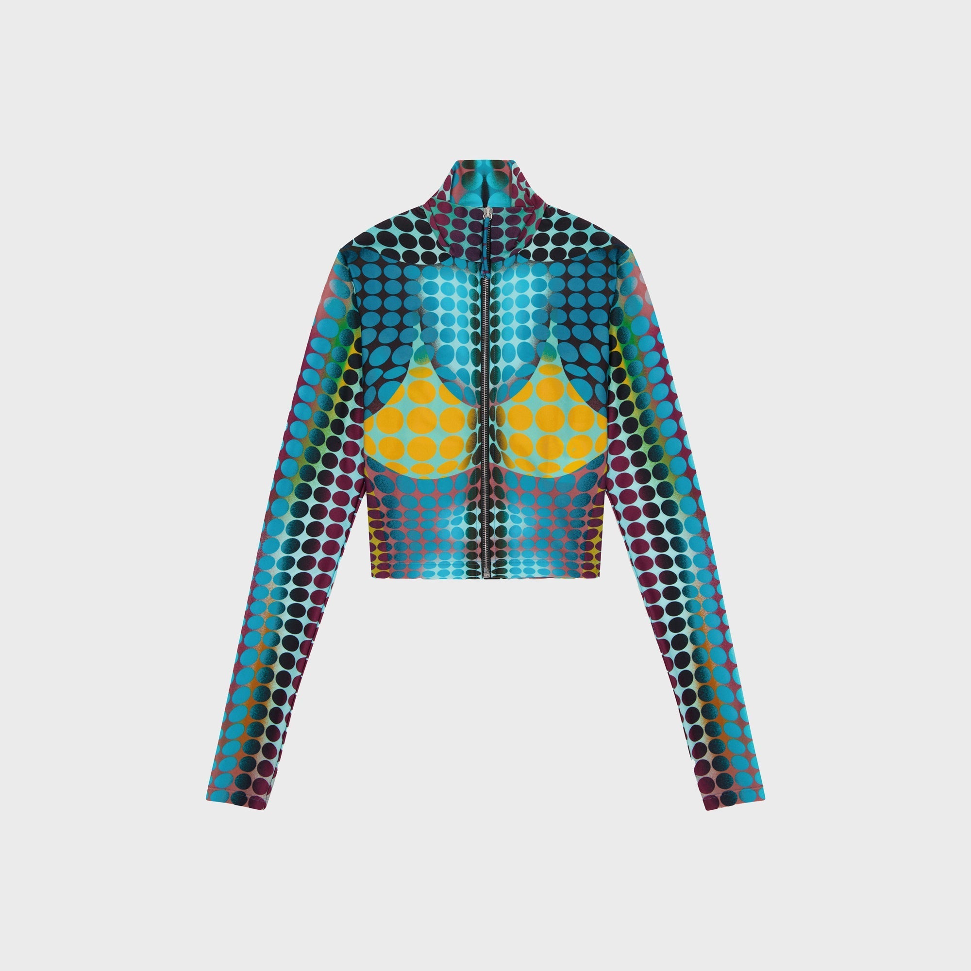 Jean Paul Gaultier Re-Edition Cropped Long Sleeves Top - Blue