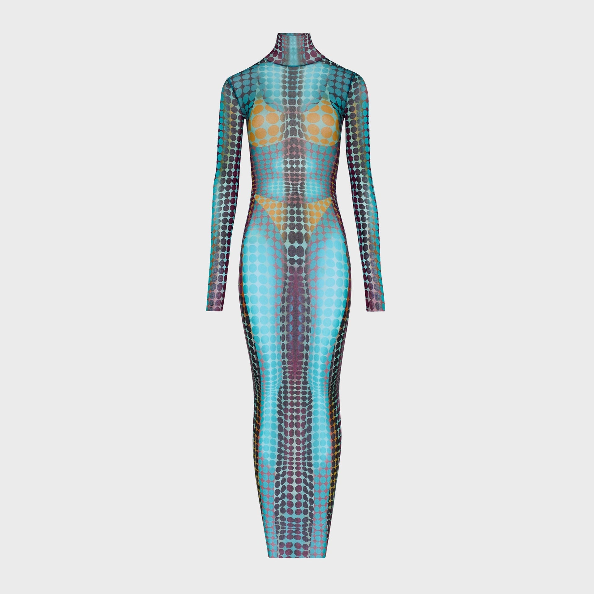 jp gaultier dress Jean Paul Gaultier Colorful Dress Blue