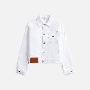JW Anderson Cropped Twisted Denim Jacket Iconic - White