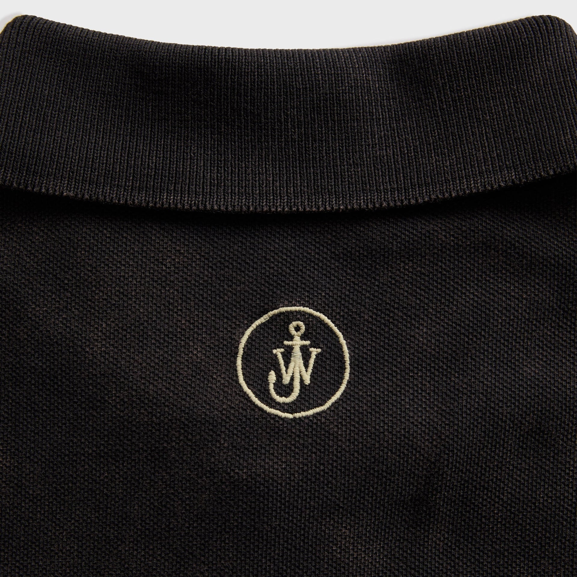 JW Anderson Layered Short Sleeve Polo Top in Black