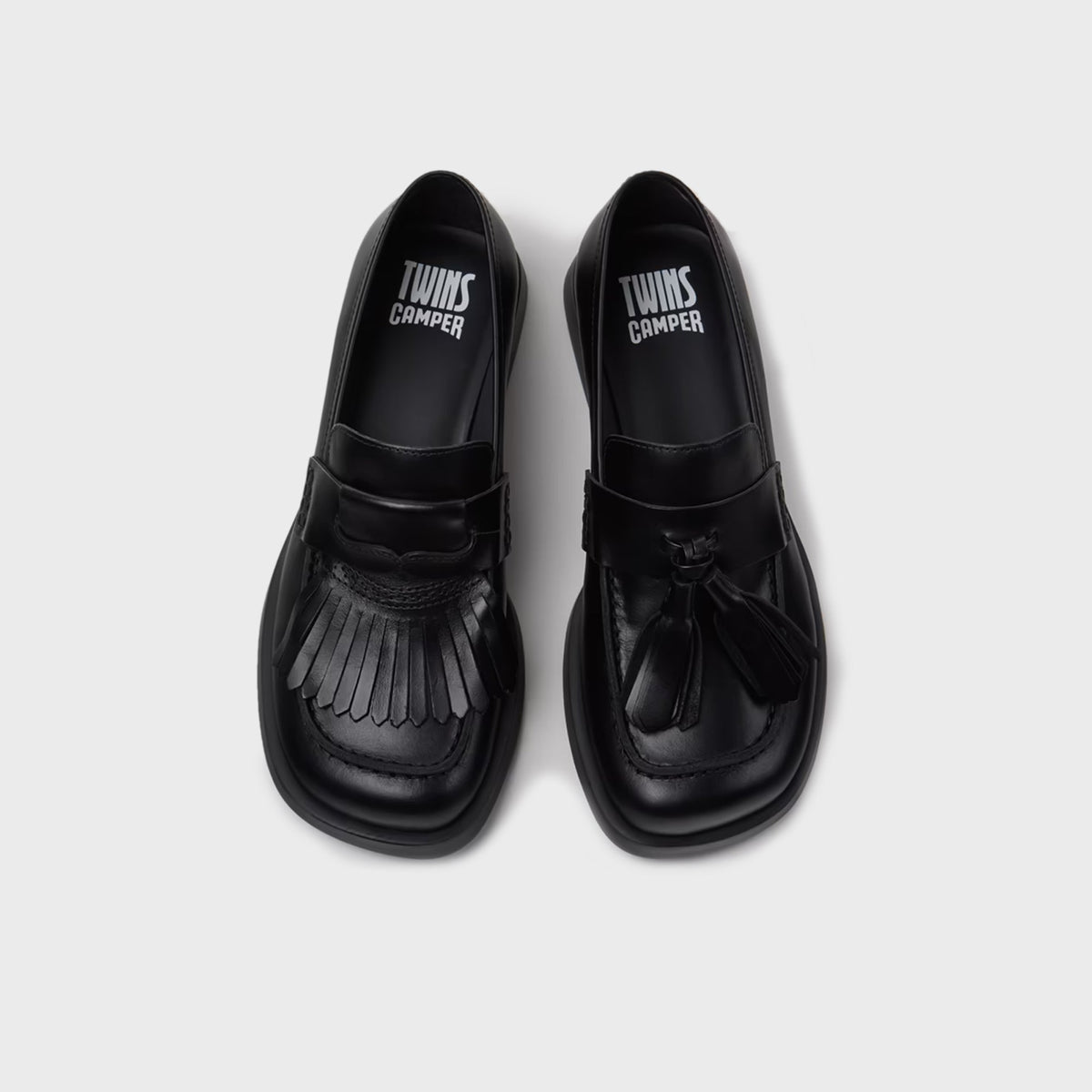 Camper WMNS Twins Fringed Loafers - Black
