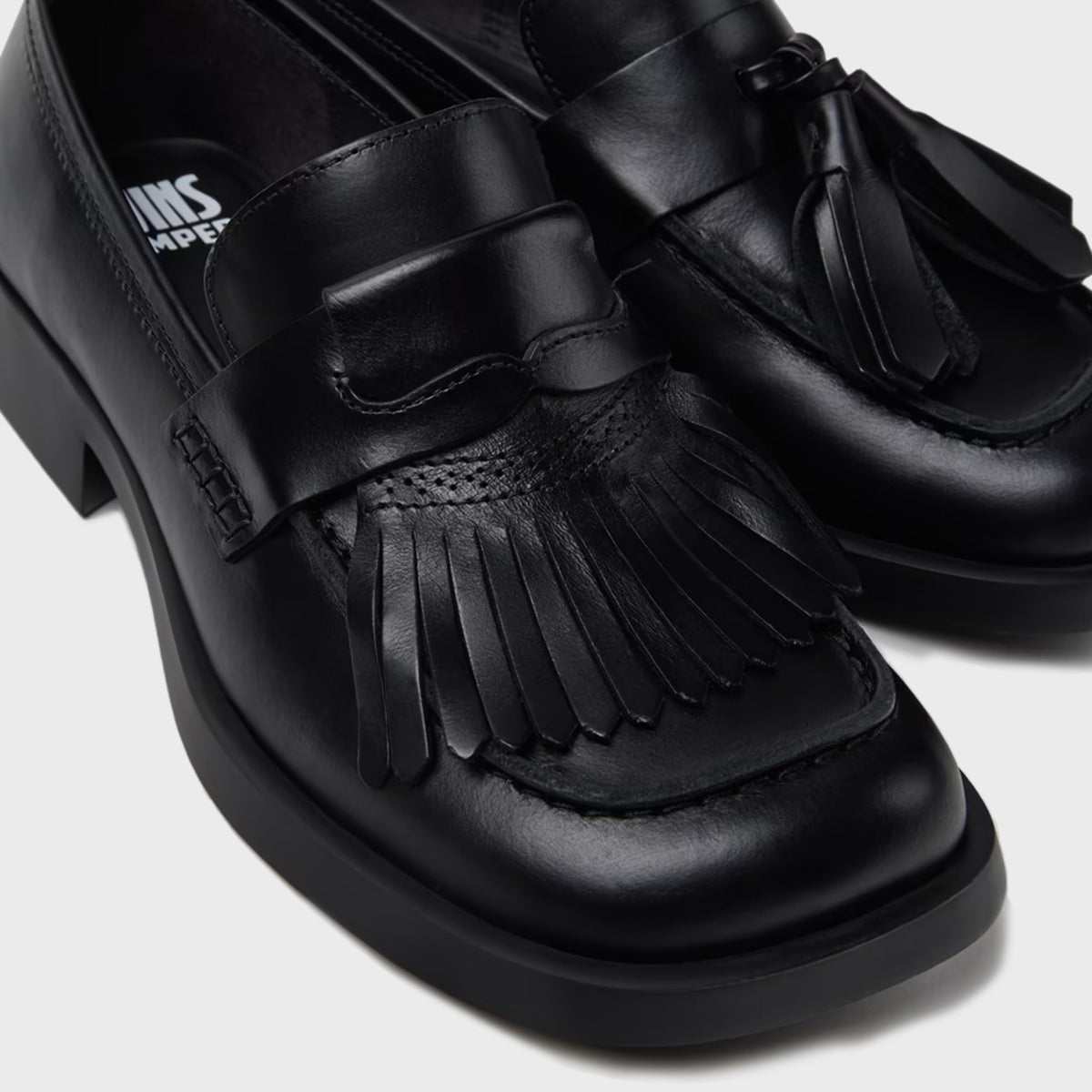 Camper WMNS Twins Fringed Loafers - Black