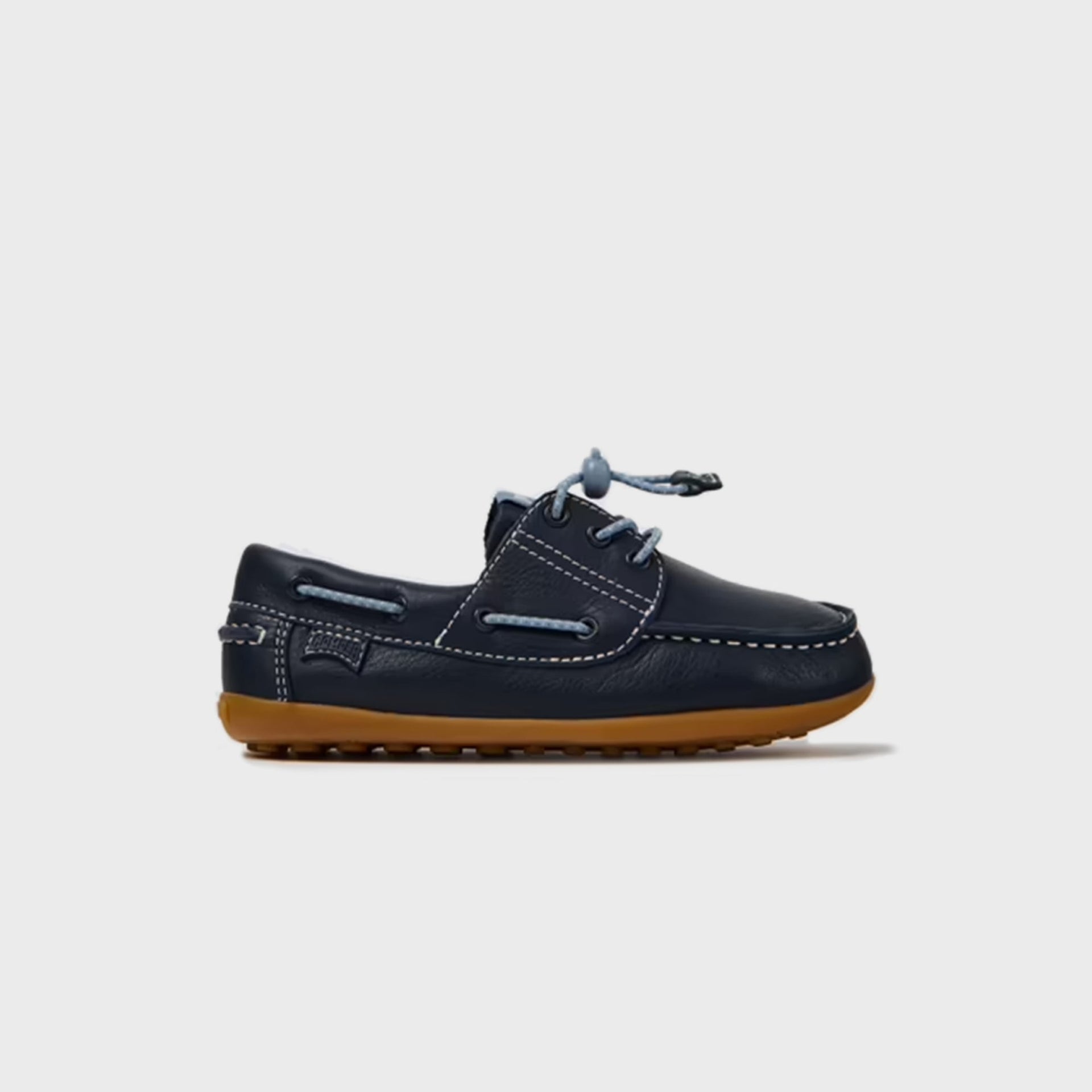 Camper Kids Peu Leather Nautical Shoes - Dark Blue