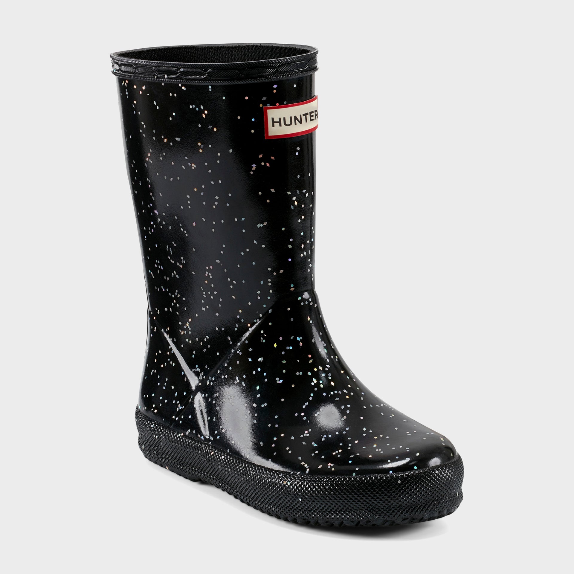 Hunter Little Kids First Classic Wellington Boot - Glitter Black