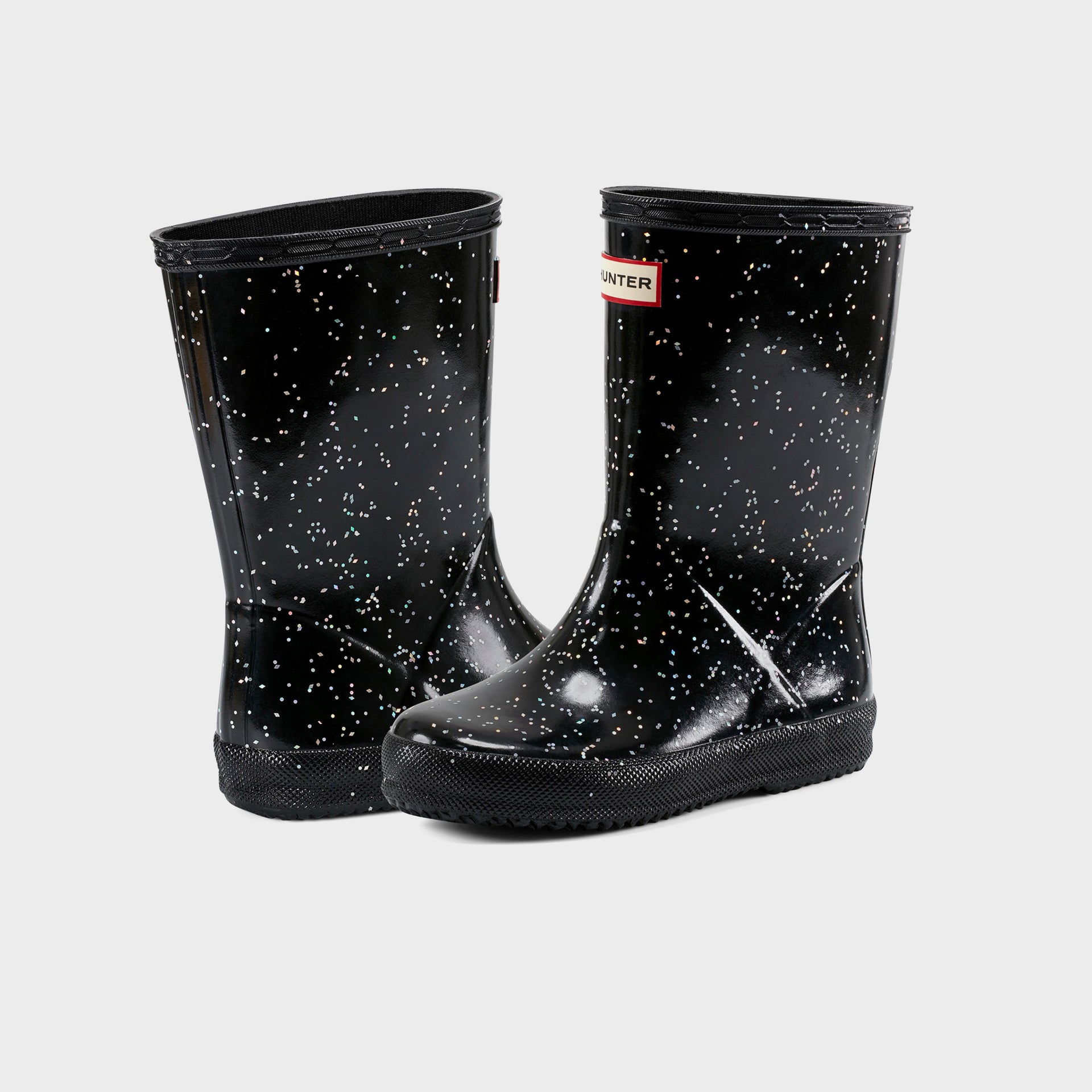 Hunter Little Kids First Classic Wellington Boot - Glitter Black