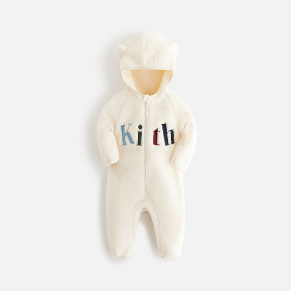 Kith Baby Logo Sherpa Coverall - Sandrift