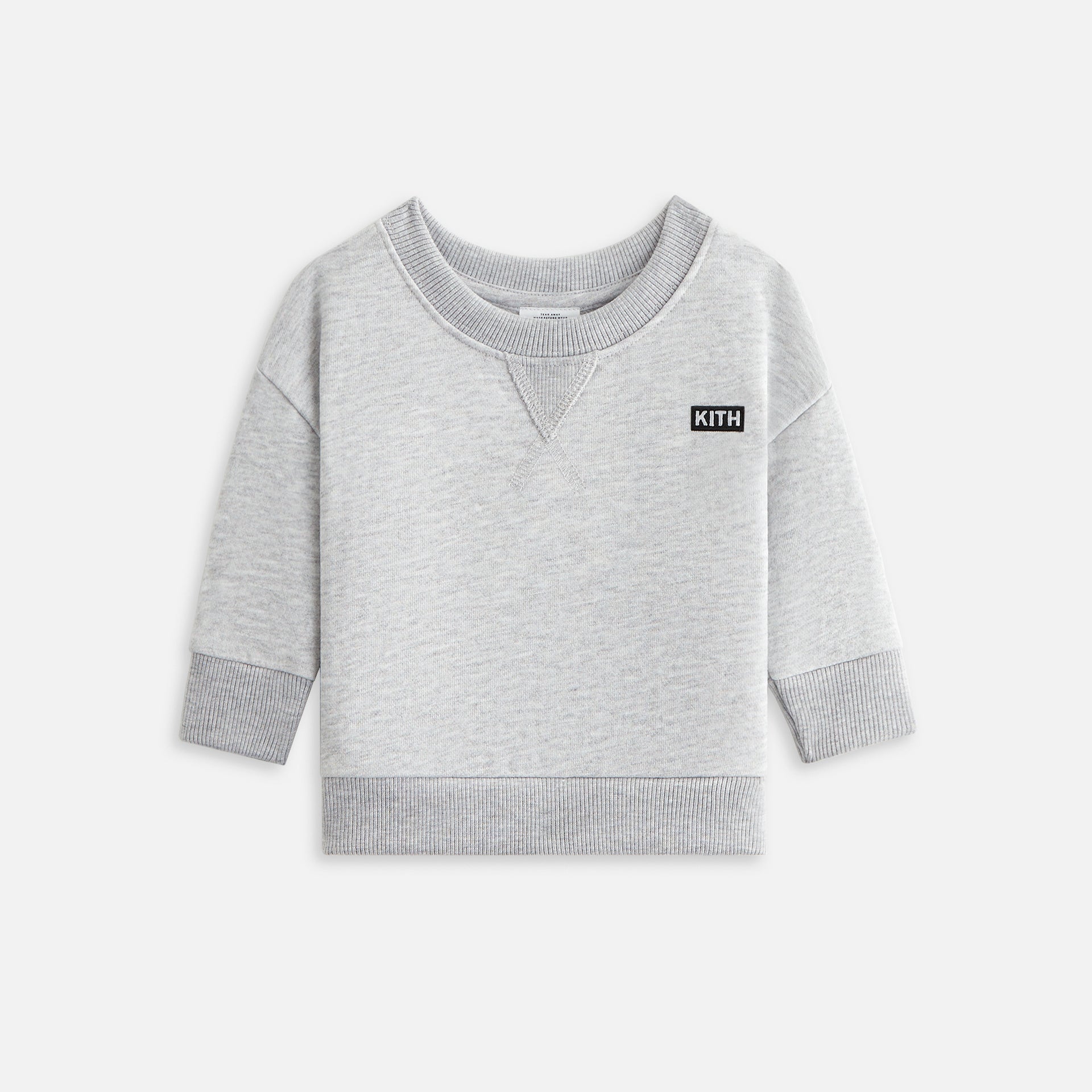 Kith Baby Long Sleeve Nelson Crew - Light Heather Grey