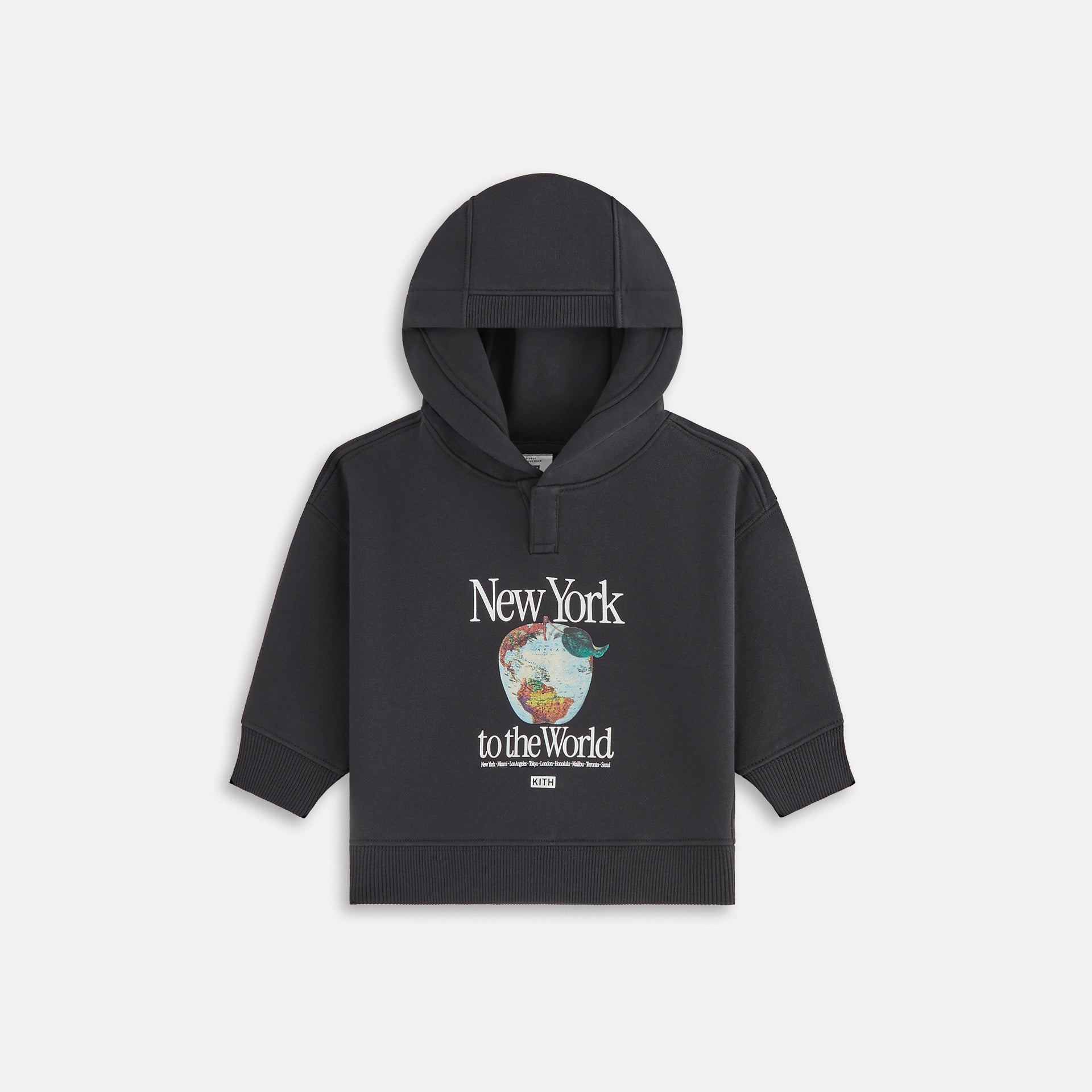 Kith Baby New York to the World Apple Globe Hoodie - Black