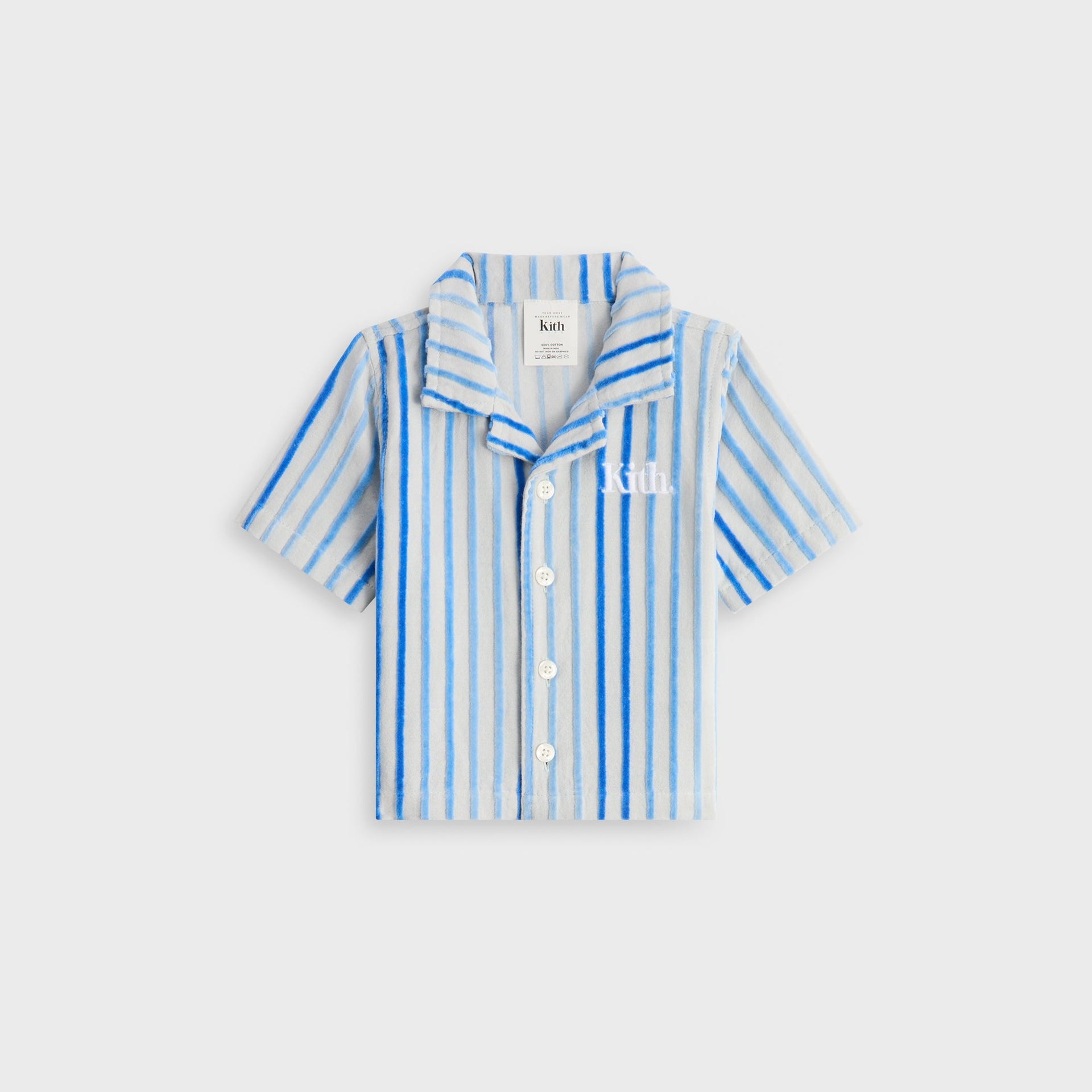Kith Baby Chenille Stripe Thompson Camp Shirt - Cornflower