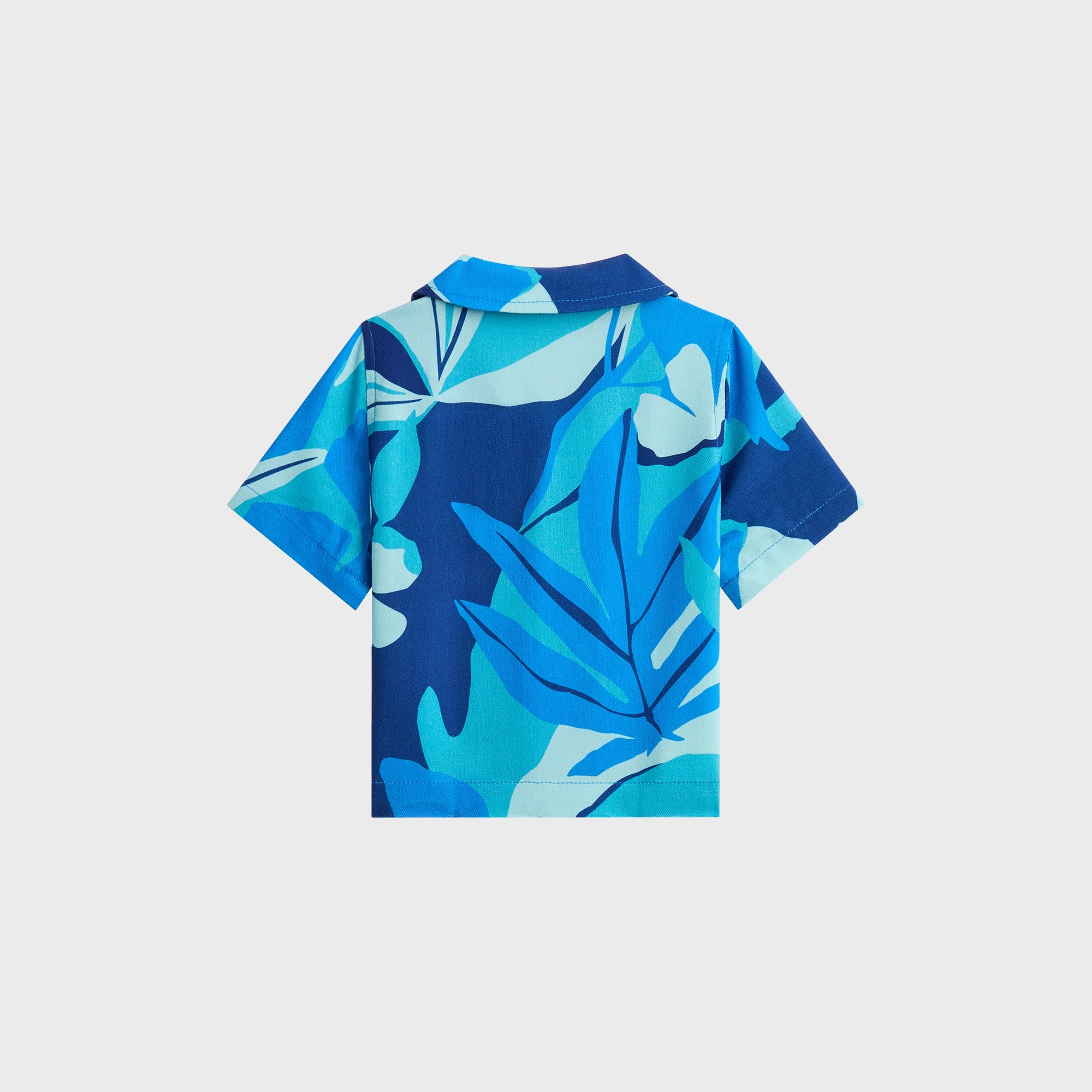 新品未開封 KITH ライトブルー Tシャツ 3T Kith Baby Abstract Tropical Thompson Camp Shirt - Turquoise