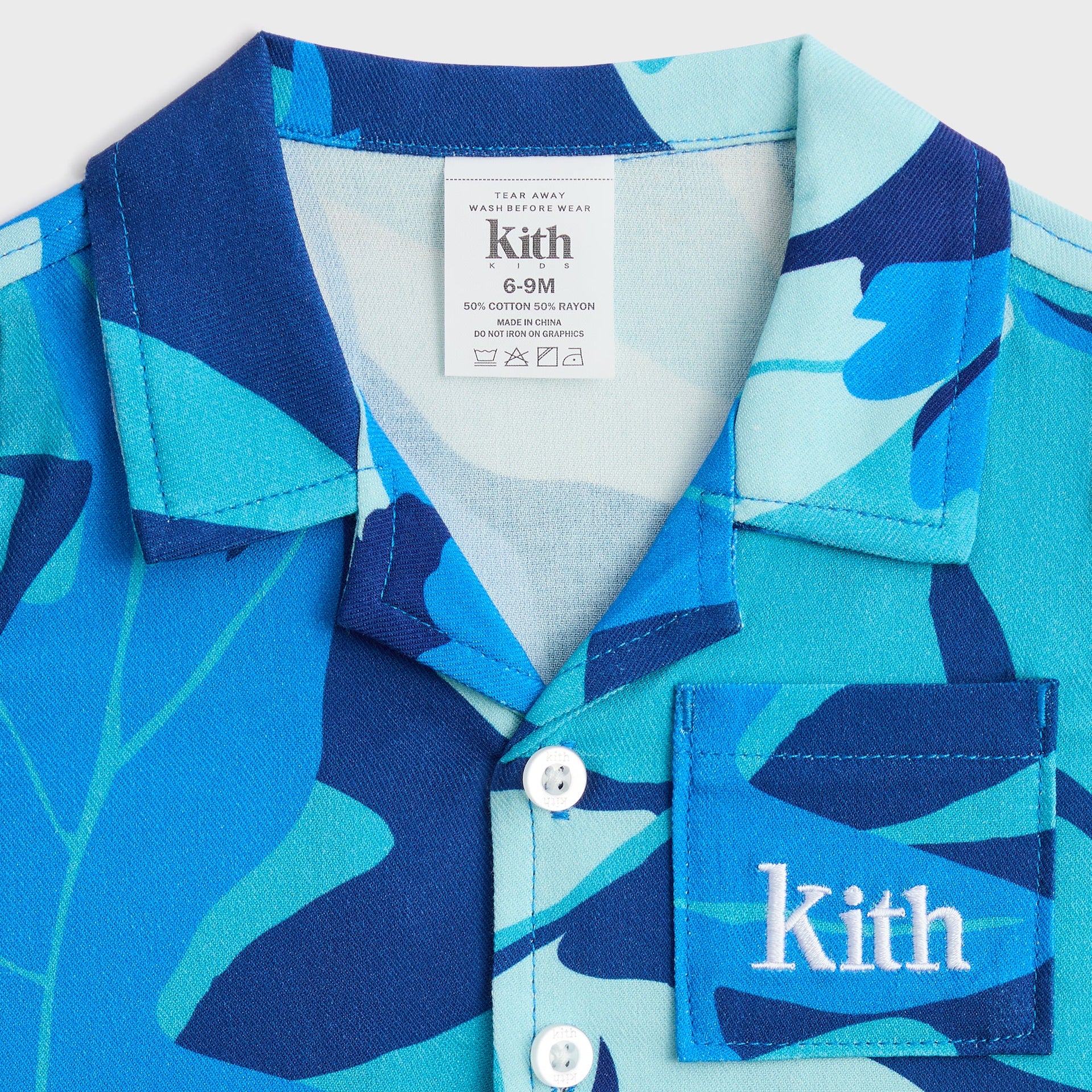 Kith Baby Abstract Tropical Thompson Camp Shirt - Turquoise