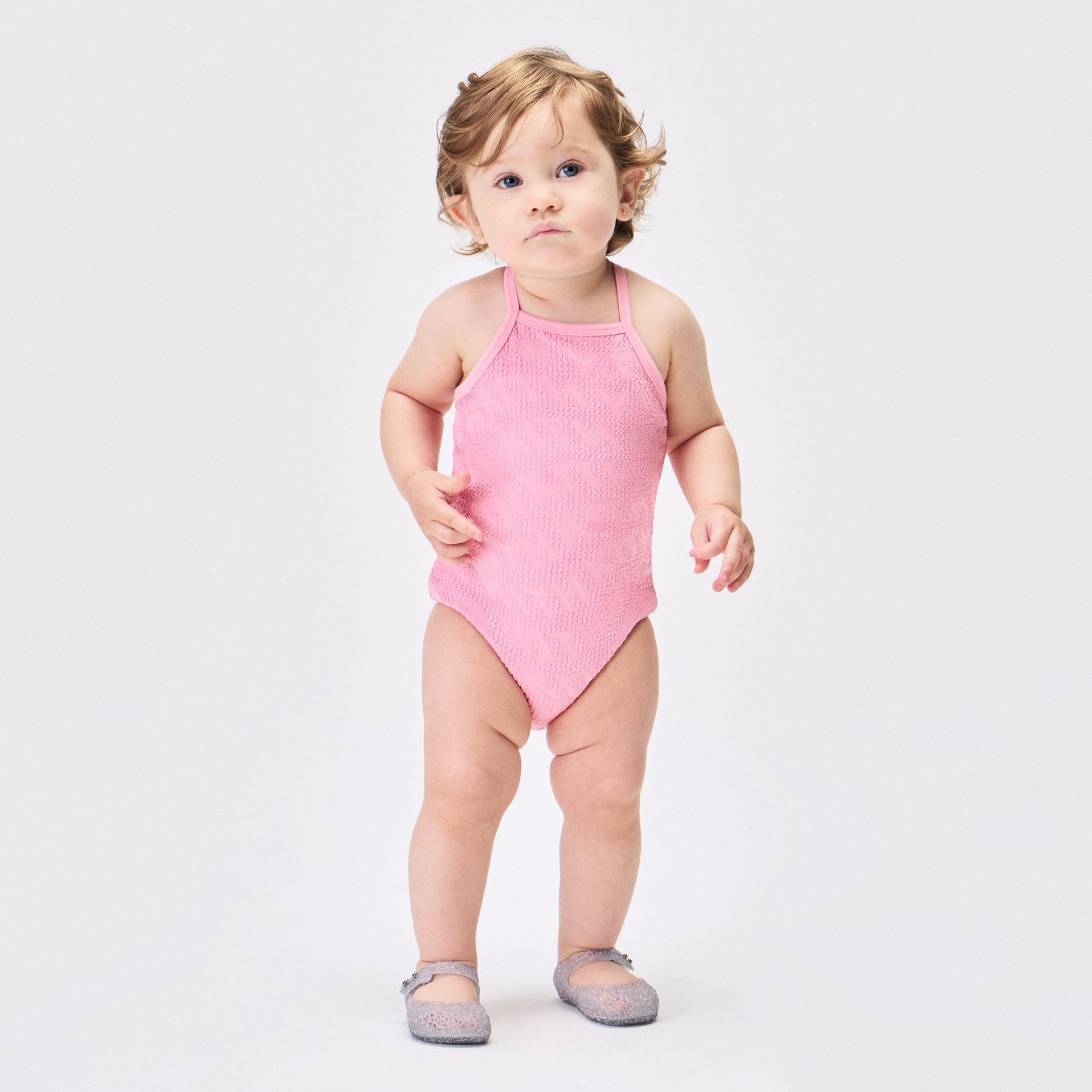 Kith Baby Textured Monogram Jodi One Piece Suit - Bubblegum
