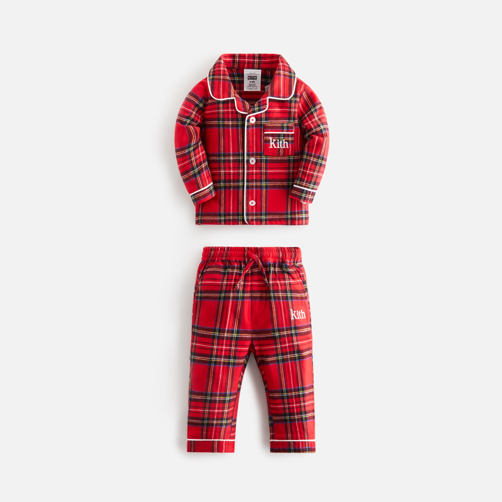 Kithmas Baby Brushed Cotton Plaid Pajama Set Present