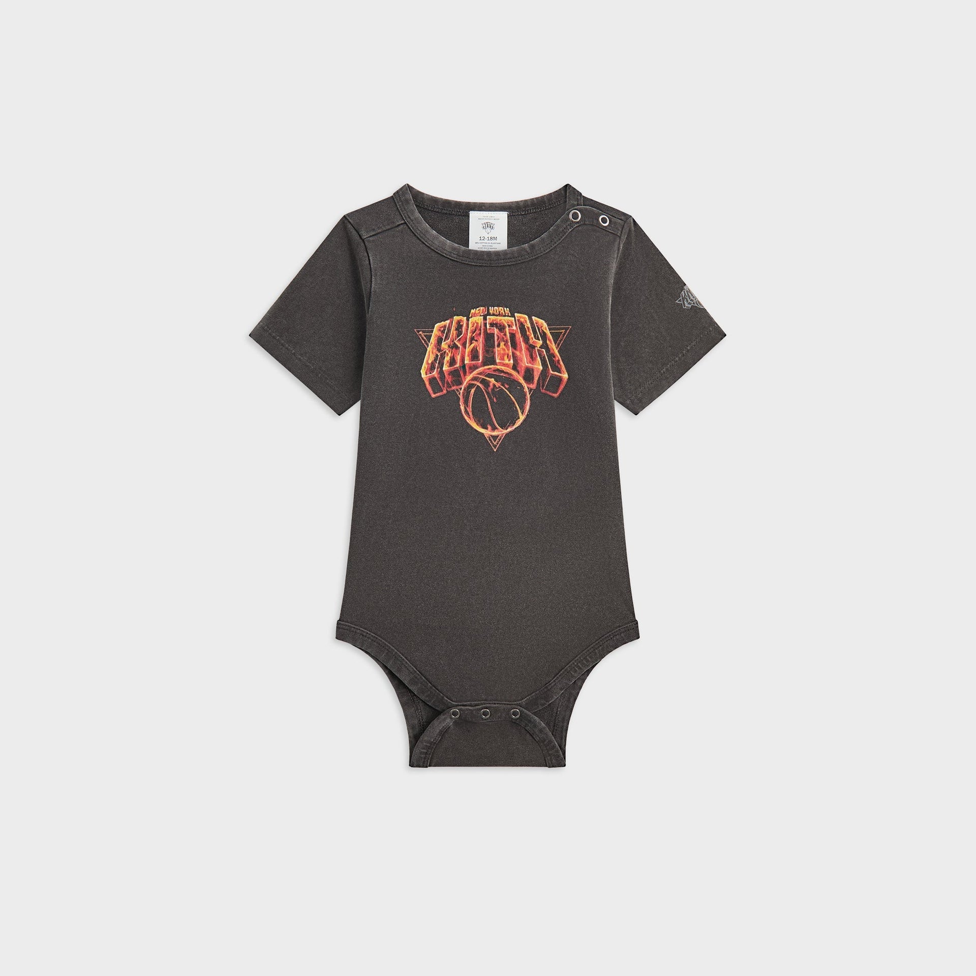 Kith Baby for the New York Knicks Vintage Fire Bodysuit - Black - PH